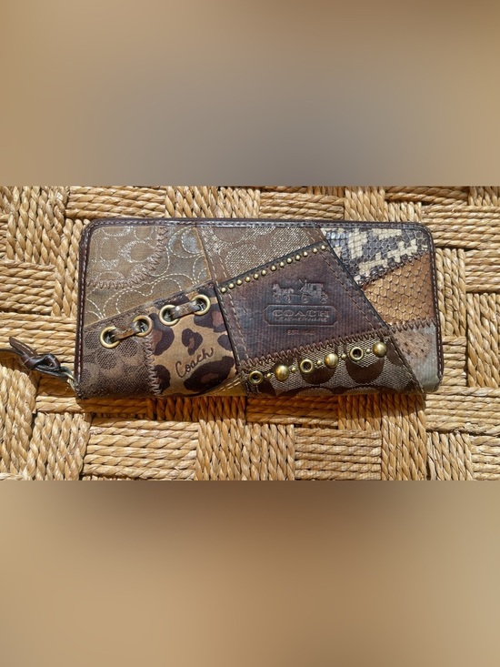 Coach Handbags - Vintage Y2K Coach Patchwork Wallet with Brass Hardwear